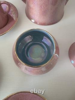 Vintage Crown Ducal Pink Lustre Coffee Service Mid Century England