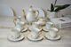 Vintage Czechoslovakia 15 Pieces Coffee Set Mother Of Pearl Lustre