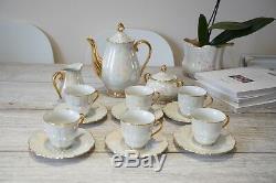 Vintage Czechoslovakia 15 Pieces Coffee Set Mother of Pearl Lustre