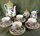Vintage Deruta Pottery Ricco Demitasse Coffee Set 13pc Hand Painted Italy 1950s