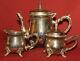 Vintage Decorative Silverplated Footed Small Tea & Coffee Set