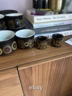 Vintage Denby Arabesque Brown Stoneware Coffee Set 1970s Dinner Tea Coffee