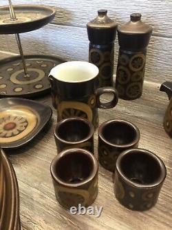 Vintage Denby Arabesque Coffee Set, Plates Mugs Teapot 78 Items Stonewear