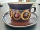 Vintage Denby Arabesque Stoneware Set Of 6 Breakfast Cups And Saucers