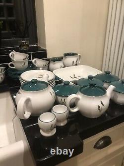 Vintage Denby Green Wheat Sheaf Coffee/tea Set Collection of 29 Pieces