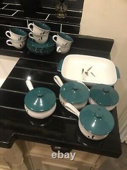 Vintage Denby Green Wheat Sheaf Coffee/tea Set Collection of 29 Pieces