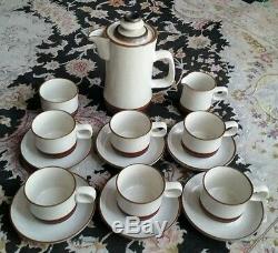 Vintage Denby Potters Wheel English Stoneware Coffee Set In Perfect Condition
