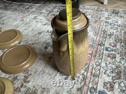 Vintage Denby Stoneware 26-Piece Coffee Tea Set Brown Mustard Speckle