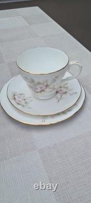Vintage Duchess Bone China Floral Teacup, Saucer, & SidePlate 16 piece Set, New