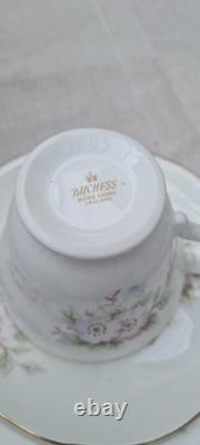Vintage Duchess Bone China Floral Teacup, Saucer, & SidePlate 16 piece Set, New