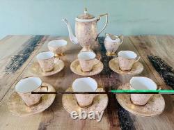 Vintage Duchess Fine Bone China Gold Chintz 14-Piece Tea / Coffee Set