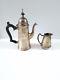 Vintage Epns Silver Plated Coffee Set With Engraved Detail Teapot Milk Pot