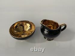 Vintage Empire England Black & Gold Coffee Set