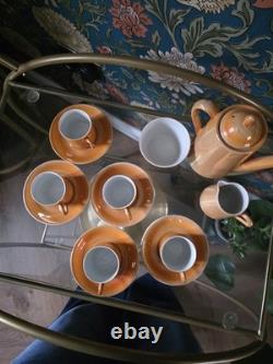 Vintage Empire Ware Orange Lustre Coffee Set England 35 1930s-50s