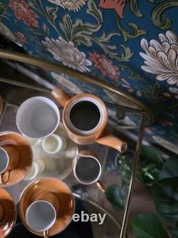Vintage Empire Ware Orange Lustre Coffee Set England 35 1930s-50s
