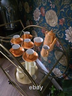 Vintage Empire Ware Orange Lustre Coffee Set England 35 1930s-50s