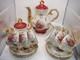 Vintage Empress By Haruta Japan Demitasse Coffee Set Courting Couple Burgundy