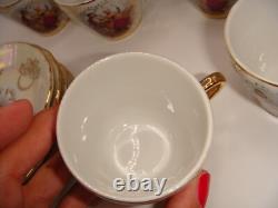 Vintage Empress By Haruta Japan Demitasse Coffee Set Courting Couple Burgundy