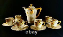 Vintage English Crown Ducal Tea Or Coffee Set Sunburst Pattern 2649 G-EXC