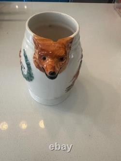 Vintage English Pottery Fox-Head Tea/Coffee Set Teapot, Pitcher, Jug & Sugar