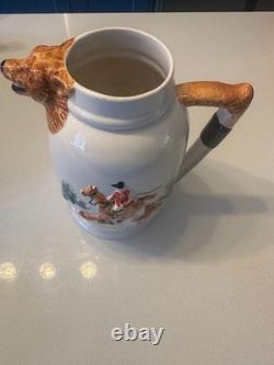 Vintage English Pottery Fox-Head Tea/Coffee Set Teapot, Pitcher, Jug & Sugar