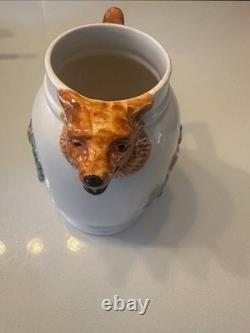 Vintage English Pottery Fox-Head Tea/Coffee Set Teapot, Pitcher, Jug & Sugar
