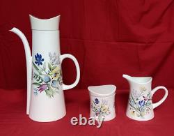 Vintage Ernest Sohn Creations Coffee Set Pot, Creamer & Sugar Floral Pattern