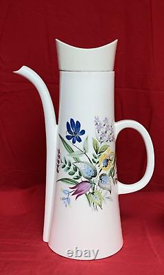 Vintage Ernest Sohn Creations Coffee Set Pot, Creamer & Sugar Floral Pattern