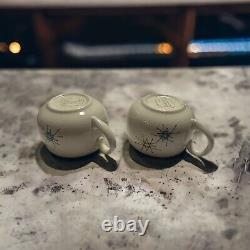 Vintage FRANCISCAN Atomic Starburst Mid Century Coffee/Tea Cups Set of 2 MINTY