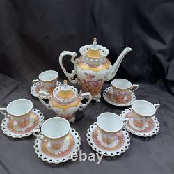 Vintage Find Porcelain Coffee Tea Set Pot Sugar Bowl Cups Saucers 16 PCs