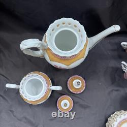 Vintage Find Porcelain Coffee Tea Set Pot Sugar Bowl Cups Saucers 16 PCs