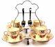 Vintage Four Place Coffee Set Plated Stand Spoons Cups And Saucers Circa 1940