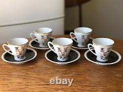 Vintage Freiberger Porcelain Coffee Set Finest China GDR DDR Espresso Coffee Set