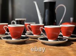 Vintage Freiberger Porcelain Coffee Set Finest China GDR DDR Espresso Coffee Set