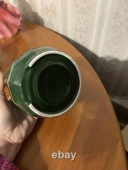 Vintage French Apilco Green & Gold Bistro Ware Coffee Set (set 2)