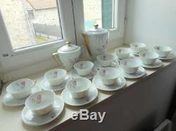 Vintage French Limoges porcelain 26 piece tea set / coffee set