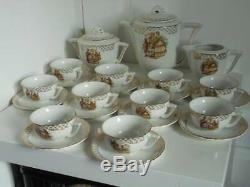 Vintage French Moulin des Loups porcelain 23 piece tea set / coffee set