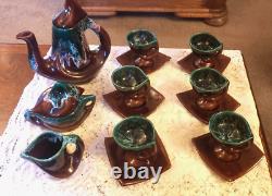 Vintage French Vallauris Coffee Set, with the best Glaze I've ever seen