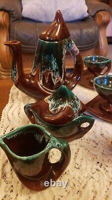 Vintage French Vallauris Coffee Set, with the best Glaze I've ever seen