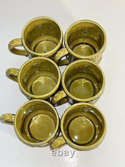 Vintage Geo Z Lefton Apple Grape Motif Tea Coffee Cup Majolica Pattern 3746 Set