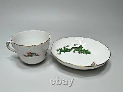 Vintage German Meissen Green Ming Dragon Porcelain Coffee Cup Saucer Set 1st. Q