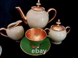 Vintage Gold Harlequin Coffee Espresso Set Fiorentine Hand Made Italy