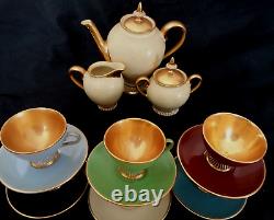 Vintage Gold Harlequin Coffee Espresso Set Fiorentine Hand Made Italy