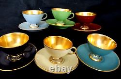 Vintage Gold Harlequin Coffee Espresso Set Fiorentine Hand Made Italy