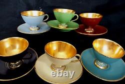 Vintage Gold Harlequin Coffee Espresso Set Fiorentine Hand Made Italy