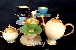 Vintage Gold Harlequin Coffee Espresso Set Fiorentine Hand Made Italy