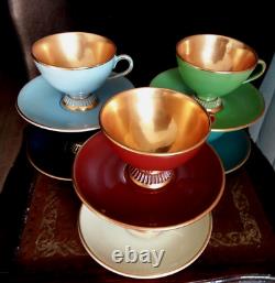 Vintage Gold Harlequin Coffee Espresso Set Fiorentine Hand Made Italy