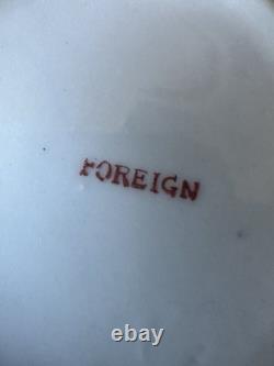 Vintage Green Tea Coffee Set Porcelain Gilt Handles Cups Saucers Pot