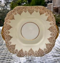 Vintage Hammersley Bone China Coffee Set for 12, Cream with Gilt Lace, 52 Pieces