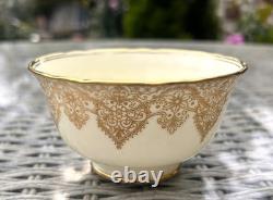 Vintage Hammersley Bone China Coffee Set for 12, Cream with Gilt Lace, 52 Pieces